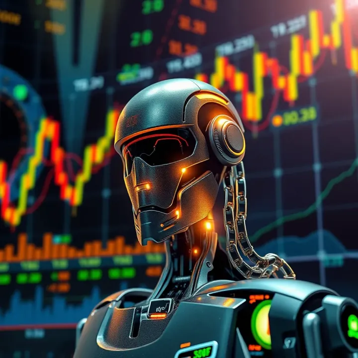 AI Trading Bots and Their Impact on Kenyan Financial Markets Conceptual illustration of AI algorithms interacting with Kenyan financial market symbols