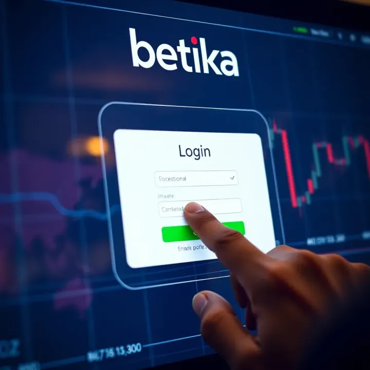 Betika Platform Login Interface User entering login credentials on Betika platform interface