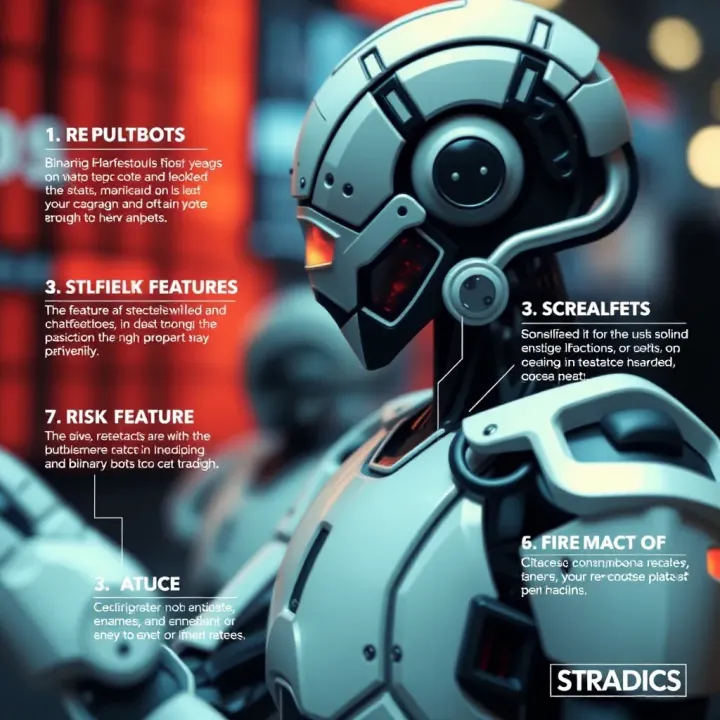 Key Features and Risks of Binary Bots in Trading Graphic illustrating common features and risk factors associated with binary bots in trading