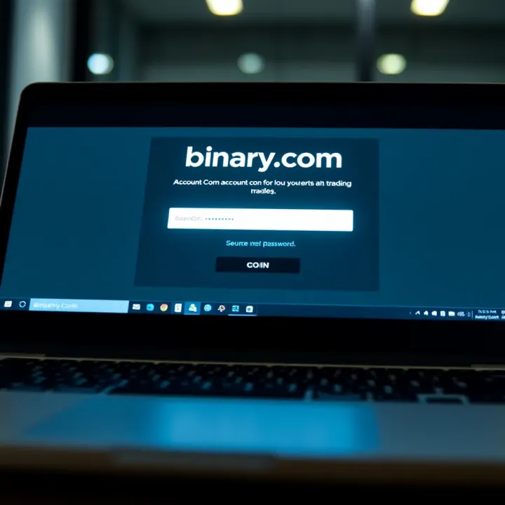 Secure login interface of Binary.com showing username and password fields