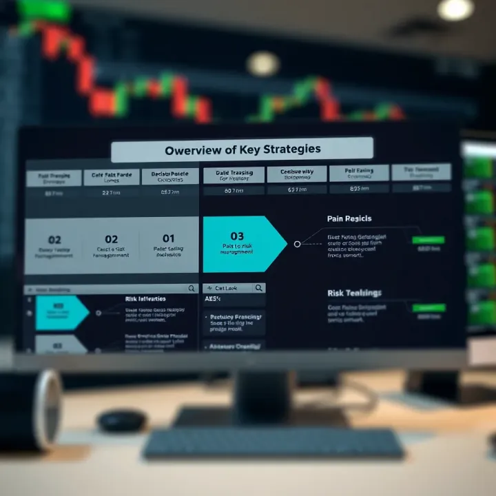 Diagram outlining common strategies in binary forex trading with focus on decision points and risk management
