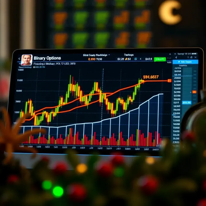 Graph illustrating risk management techniques and strategy planning in binary options trading