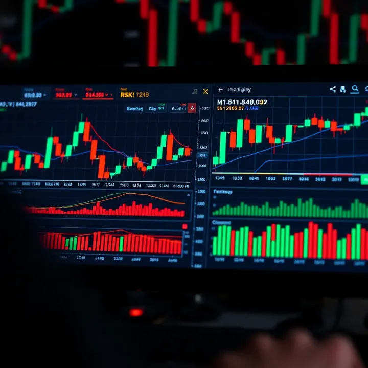 Illustration of a risk management strategy with charts and protective measures for Kenyan traders