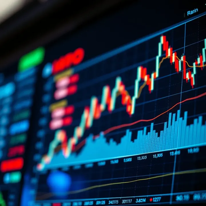 Graph showing binary options trading with AI technology enhancing decision-making