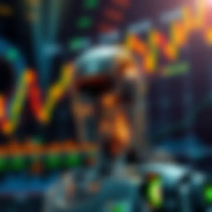 Conceptual illustration of AI algorithms interacting with Kenyan financial market symbols