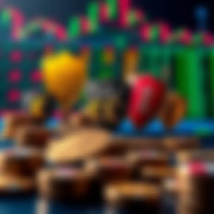 Illustration of forex market elements including currency symbols and regulatory shields