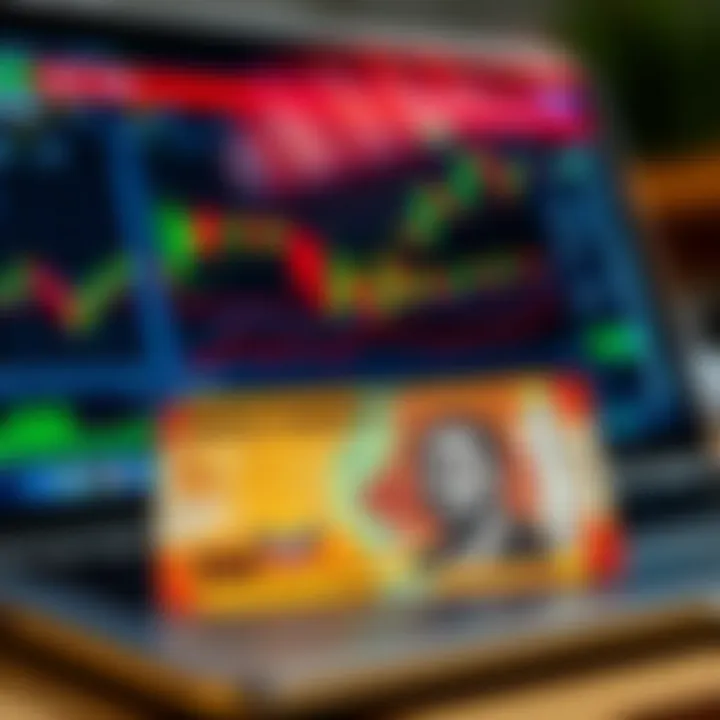 Kenyan currency and laptop displaying financial graphs for trading analysis