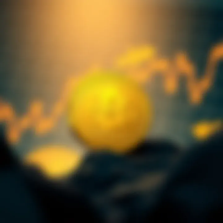 Illustration showing market trend arrows and risk factors influencing Binance Coin investment