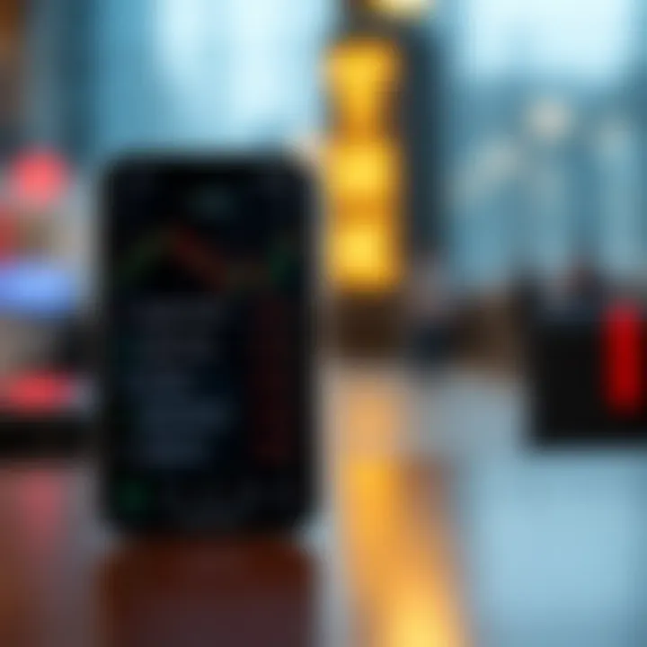 Mobile device displaying forex trading options and market trends in Kenya