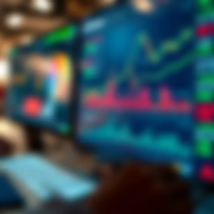 Digital interface showing various asset charts and a selection menu for trading platforms in Kenya
