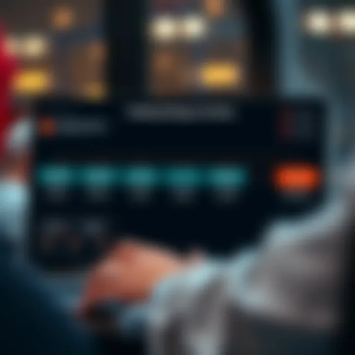 Graphical representation of a trading strategy workflow with conditional rules and deployment options