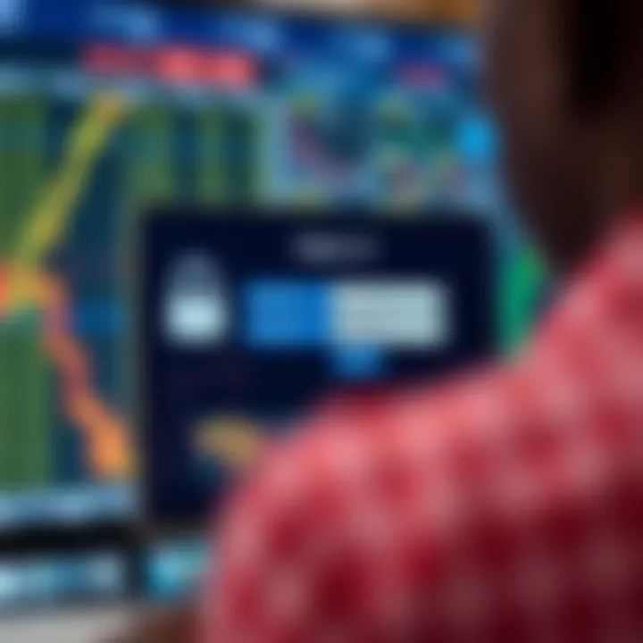 Secure login interface of Deriv X platform showing username and password fields on a digital device screen