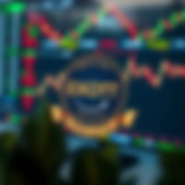 Illustration of digital trading environment with regulatory badge and user feedback icons