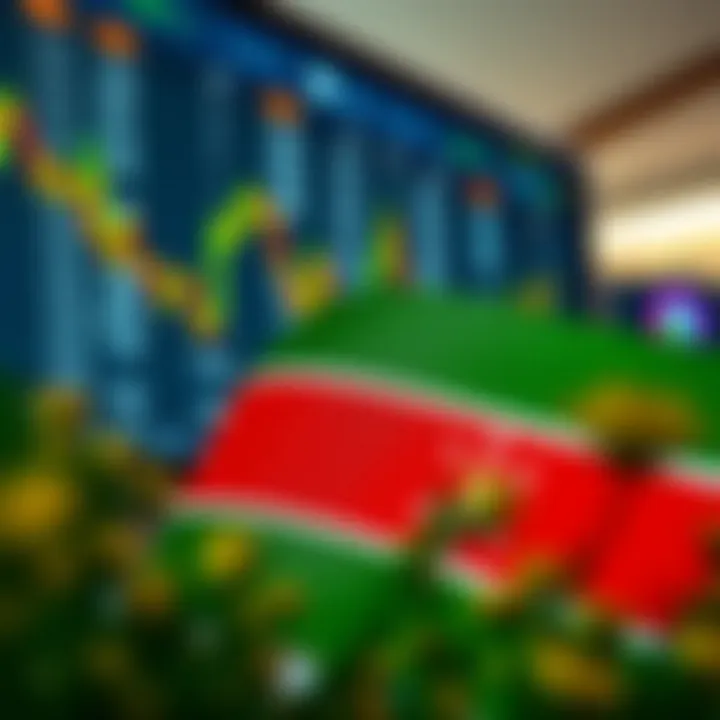 Forex Trading Platforms Supporting M-Pesa Transactions in Kenya Forex trading platform with currency charts and Kenyan flag symbolizing local trading with M-Pesa