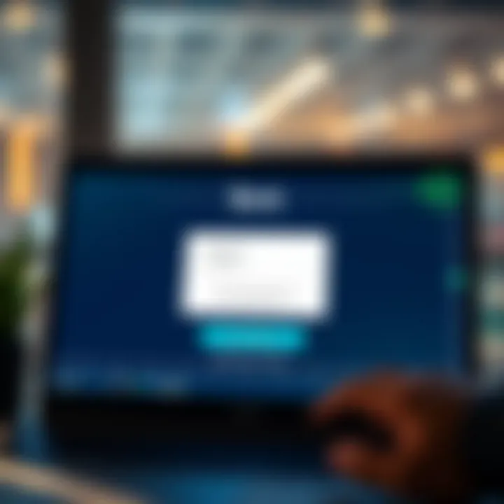 Secure login screen with password field and two-factor authentication prompt