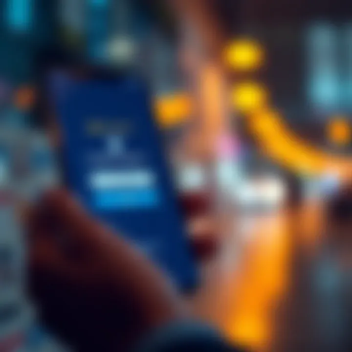 Mobile phone displaying Pocket Option app login screen with security icons