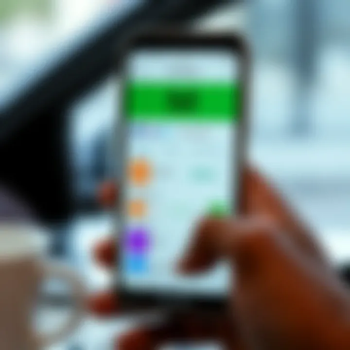 Smartphone showing M-Pesa menu with transfer and withdrawal services