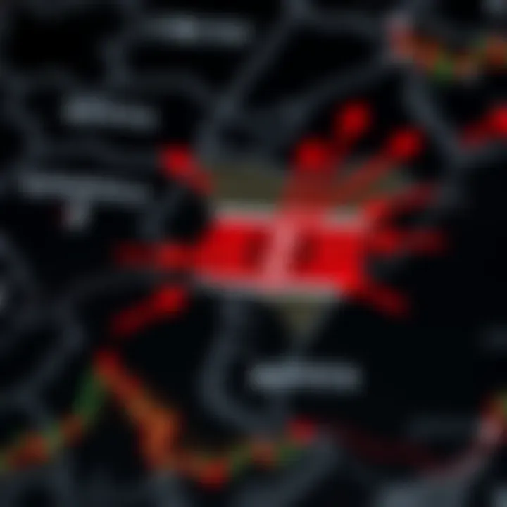 Map highlighting Kenya with currency symbols and arrows representing trading strategies and market influences
