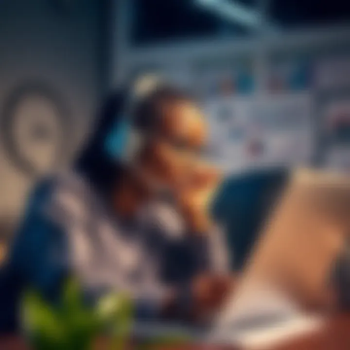 Customer Support Experience with Momentum Credit in Kenya Customer service agent assisting a client over the phone with a backdrop of financial documents and a laptop