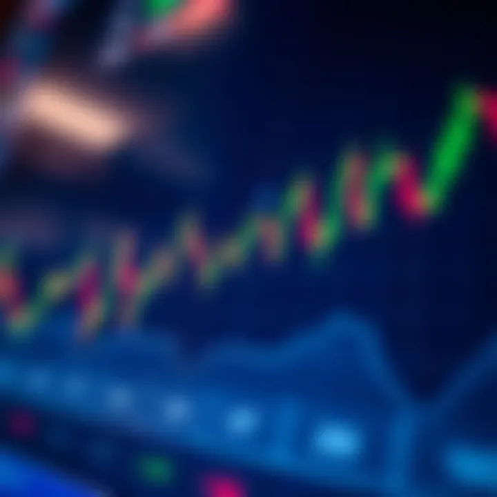 Graph showing currency exchange rates on a digital trading platform