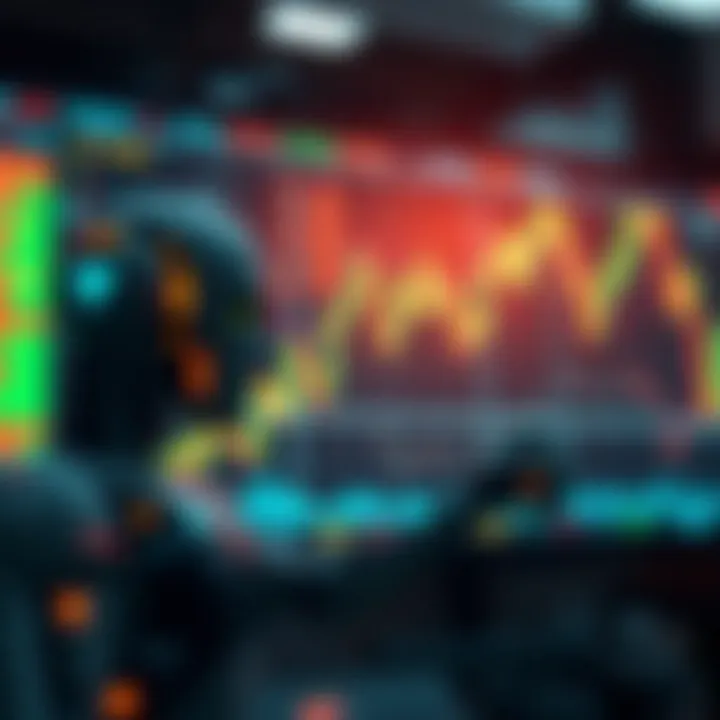 Graph showcasing AI trading bots analyzing market trends on digital interface