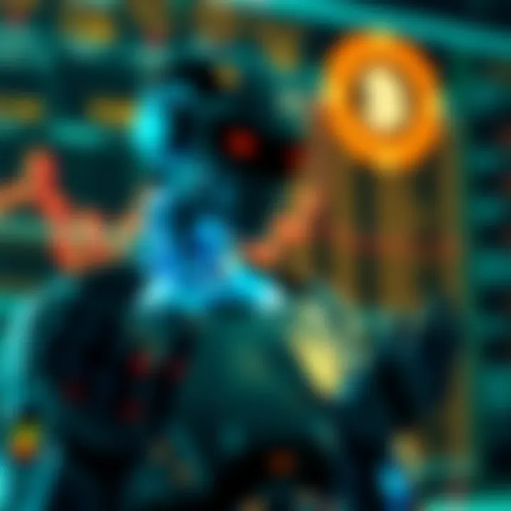 Conceptual illustration showing advantages and risks of binary bot trading technology