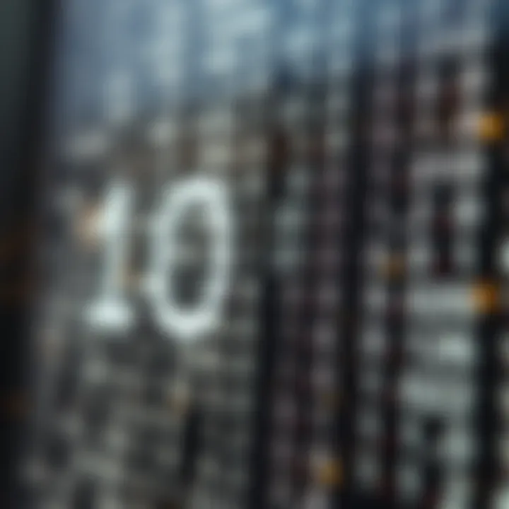 Diagram illustrating the binary numbering system with ones and zeros representing digital data