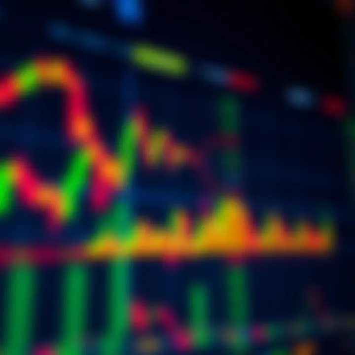 Illustration showing binary options trading concept with digital graphs and financial symbols