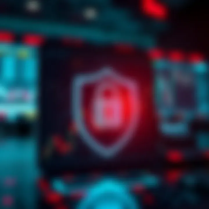 Visual representation of cybersecurity shield protecting a digital trading account