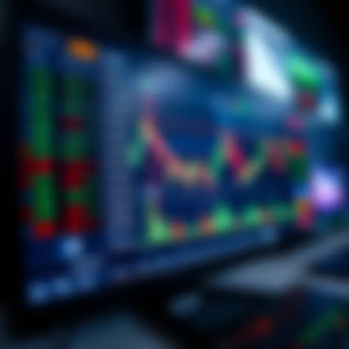 Graphical representation of binary trading platform interface showing options and price trends