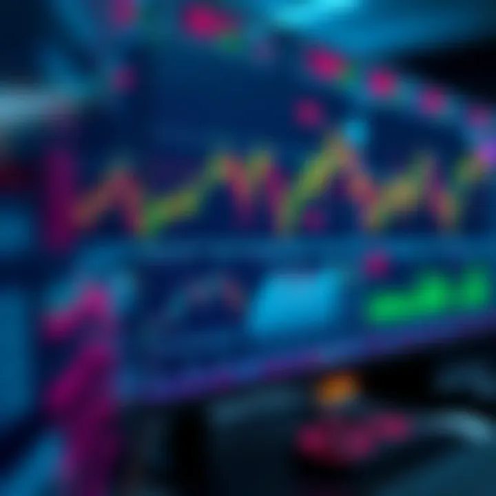 Automated forex trading system analyzing currency market data on a computer screen