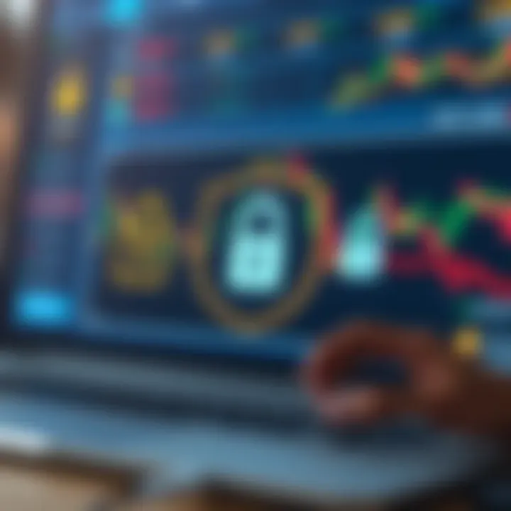 Security Features and Regulatory Considerations for Cryptocurrency Trading Secure online platform with encryption symbols illustrating safety and regulatory compliance