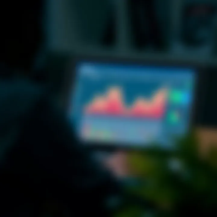 A person using a laptop with charts and affiliate marketing icons representing online partnership earnings