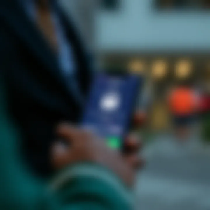 Illustration of secure online transaction between Deriv and MPesa on a smartphone