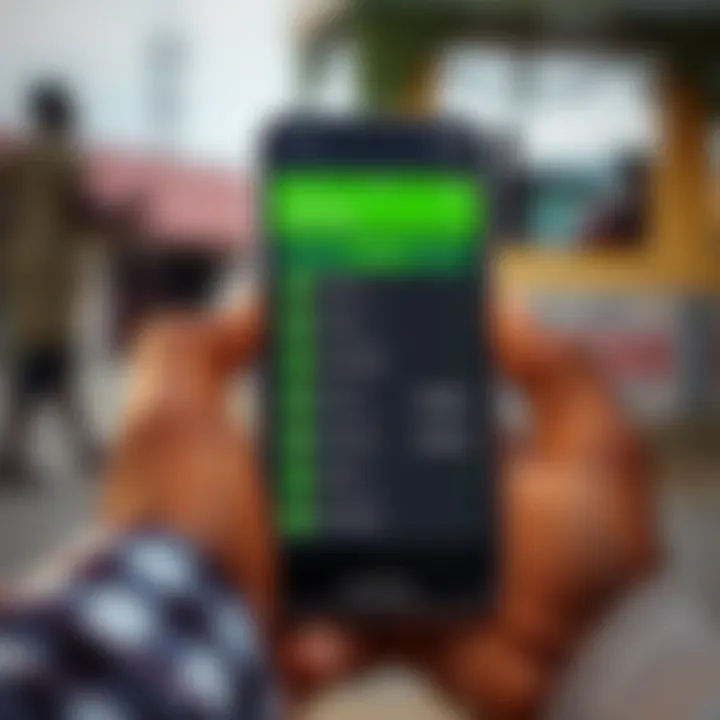 Mobile phone showing M-Pesa payment method options available for funding Exness accounts in Kenya