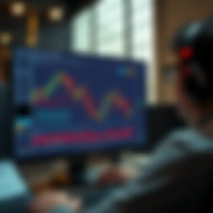 Automated Trading Software for Forex Market Analysis Automated forex trading software analyzing currency charts on a computer screen