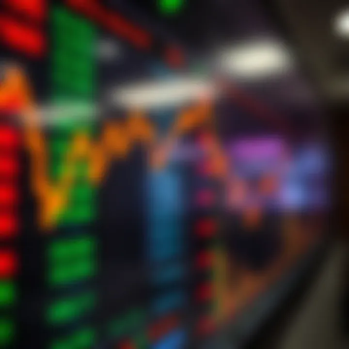 Currency exchange rates displayed on a digital screen representing forex market activity