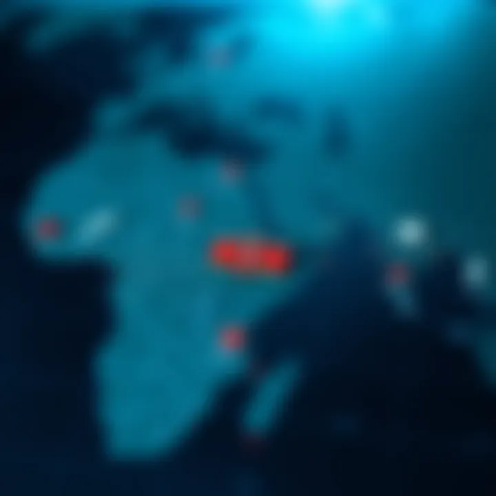 Map highlighting Kenya with icons representing diverse international financial instruments available through Interactive Brokers