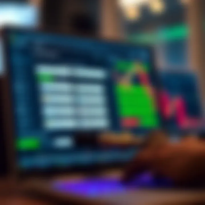 User interface displaying account options and trading features on an online broker platform