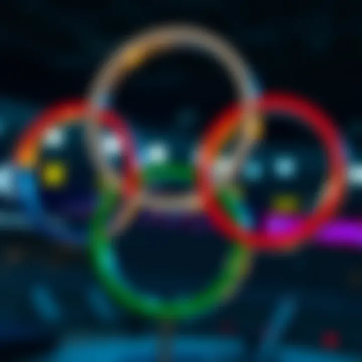 Olympic rings symbolizing global unity and the spirit of international competition