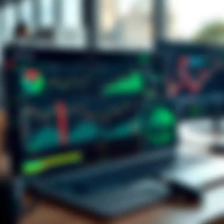 Dashboard displaying various market analysis tools including graphs and technical indicators