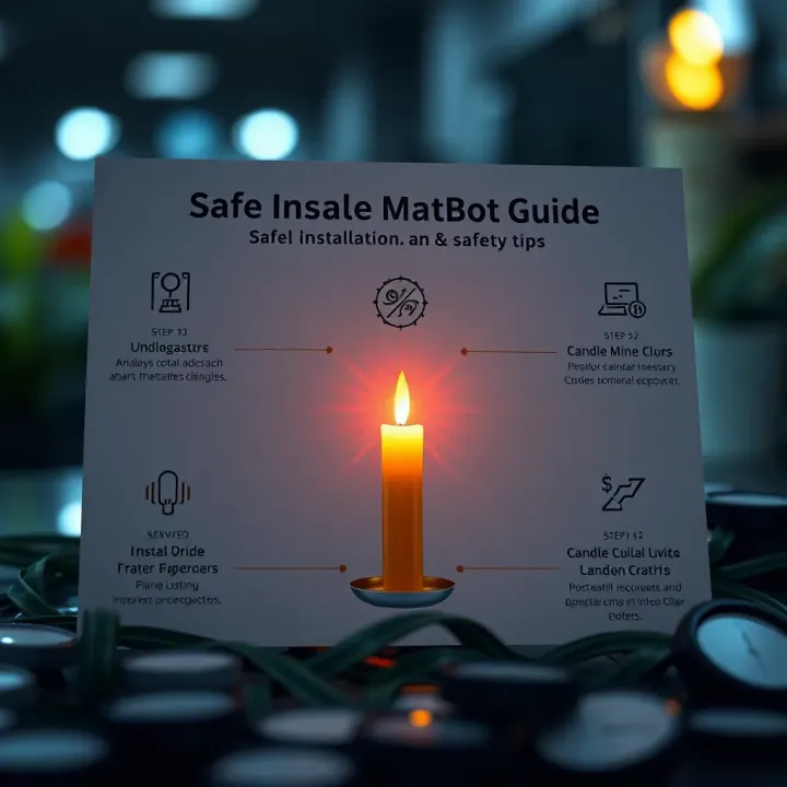 Safe Installation Guide for Candle Mine Bot Diagram illustrating safe installation steps for Candle Mine Bot