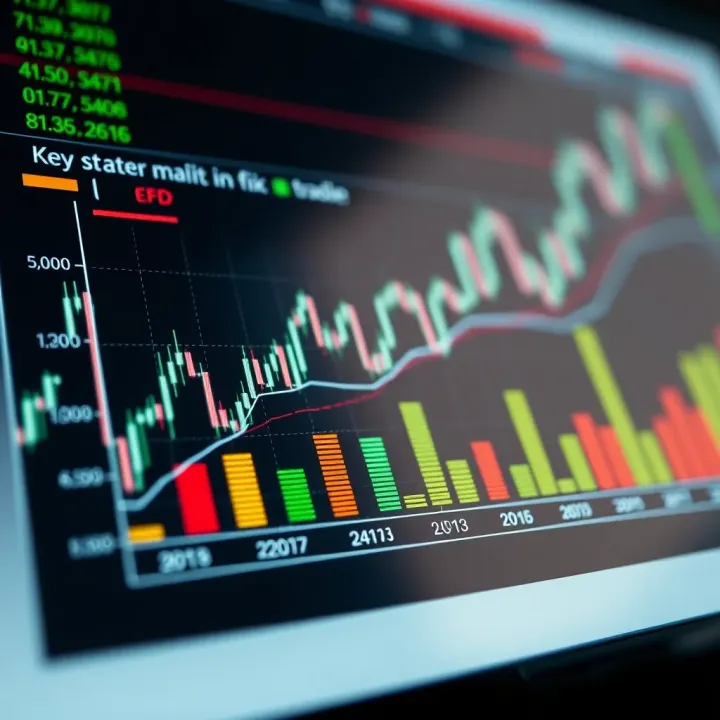 Graph showing key strategies and risk management techniques in financial trading