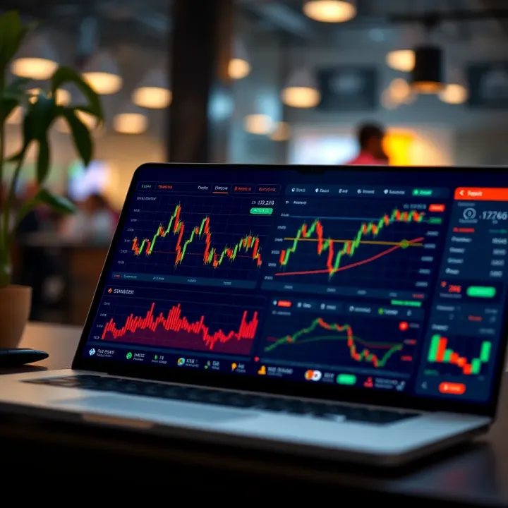 Secure online trading platform dashboard showing key features and security icons