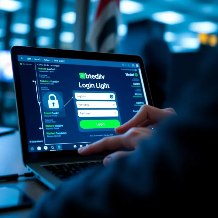 User logging into bot.deriv.com platform on a digital device with secure interface