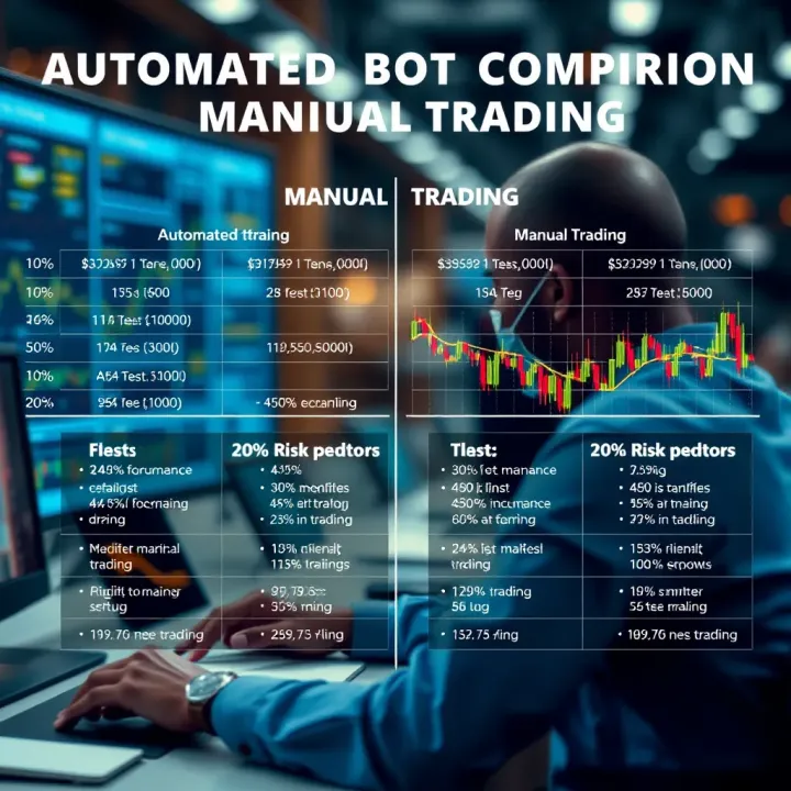 Graphical comparison between automated bot trading and traditional manual trading highlighting performance metrics and risk factors
