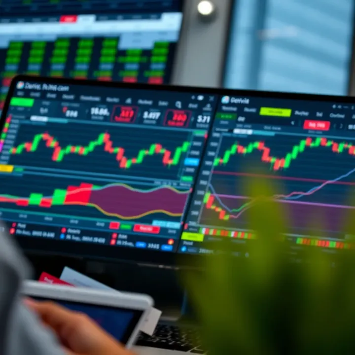 User interface of Deriv.com trading platform showing various financial instruments and real-time charts