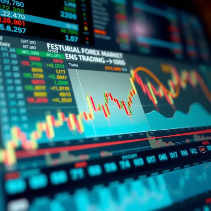 Diagram illustrating fundamental concepts of forex trading with currency pairs and market trends