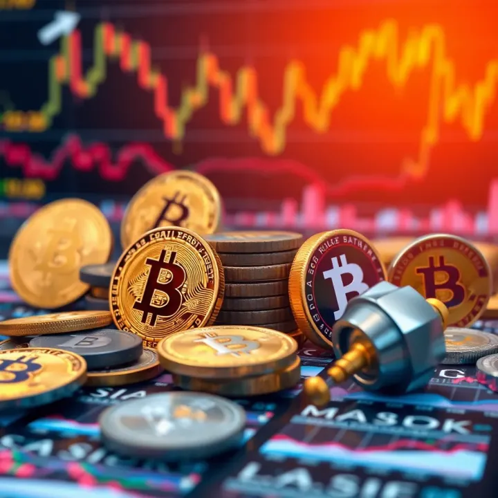 Essential Tools and Strategies for Cryptocurrency Trading in Kenya Collection of cryptocurrency icons with tools and graphs representing trading strategies and risk management