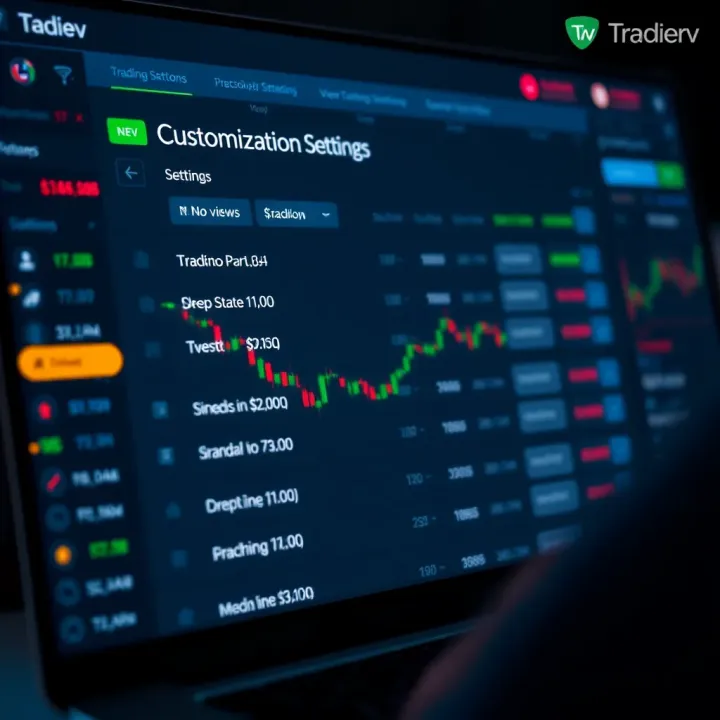 Customisation options panel showing settings to personalise TradingView charts for improved trading analysis